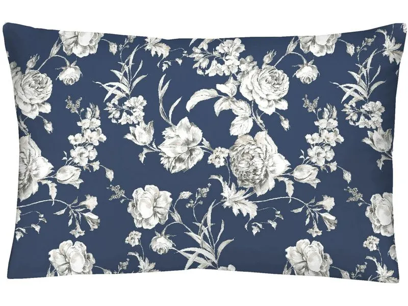 Home Fashion Kopfkissenbezug Satin Kwiat Blau/Weiss, 50 x 70 cm Home Fashion Kopfkissenbezug Satin Kwiat Blau/Weiss, 50 x 70 cm