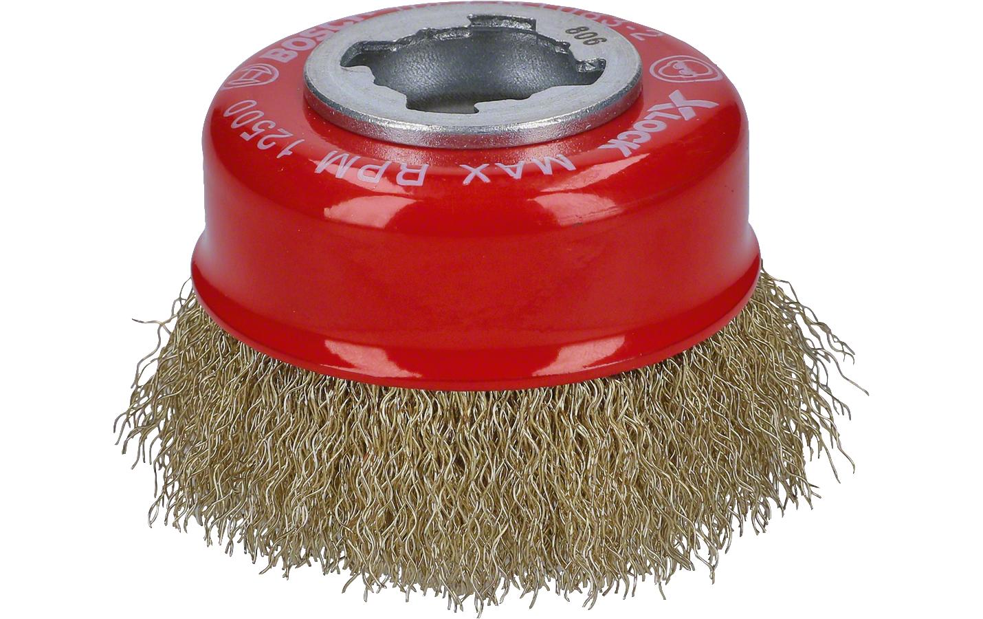 Bosch Professional Topfbürste X-Lock 75 mm, gewellte Messingbürsten