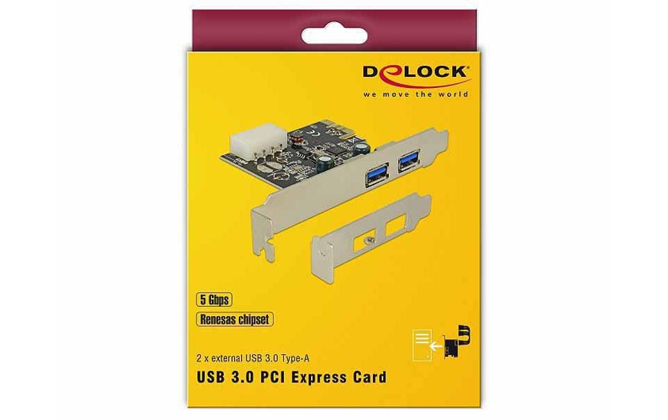 Delock PCI-Express-Karte USB 3.0 Typ-A + LowProfile