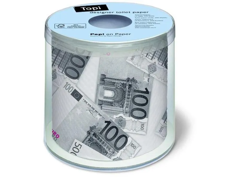 Paper + Design Toilettenpapier Euro 1 Rollen, 3-lagig, Mehrfarbig