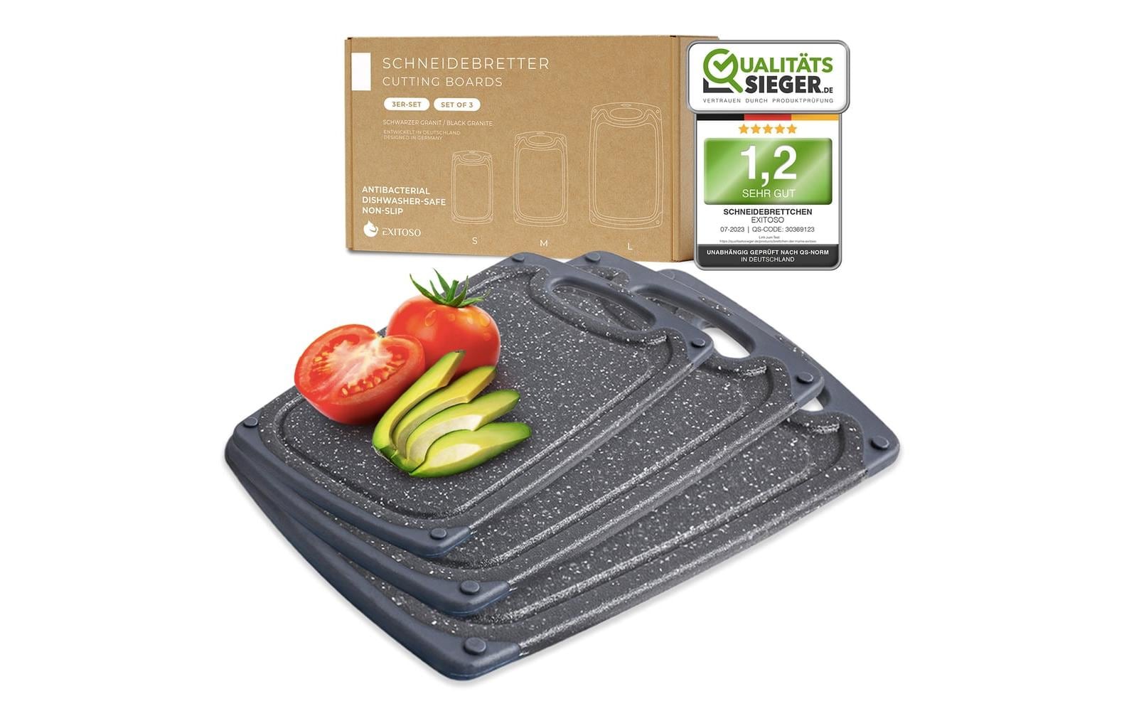 GOURMETmaxx Frühstücksbrettchen 3er-Set 24 cm x 40 cm