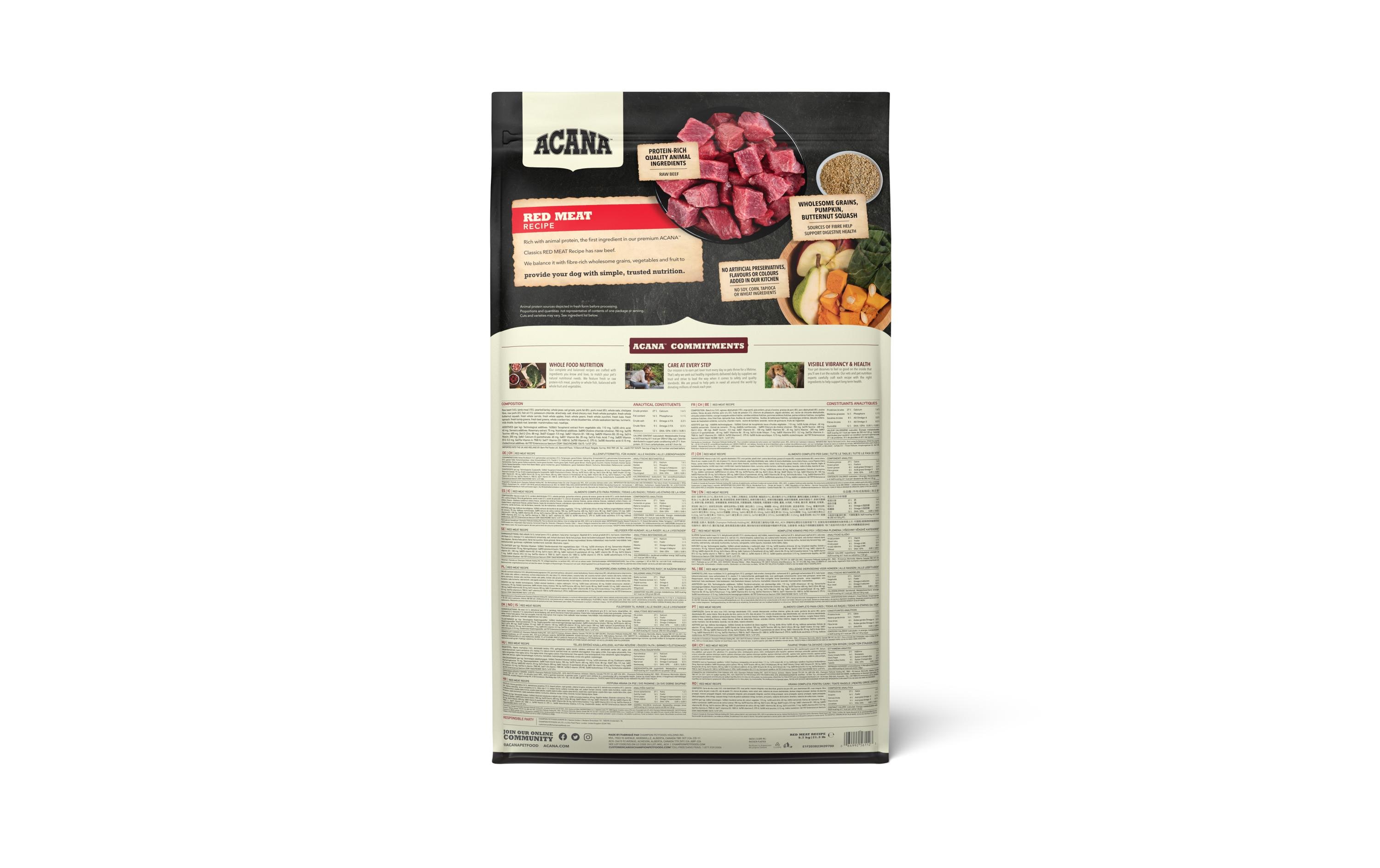 Acana Trockenfutter Classics Red Meat Recipe, 9.7 kg