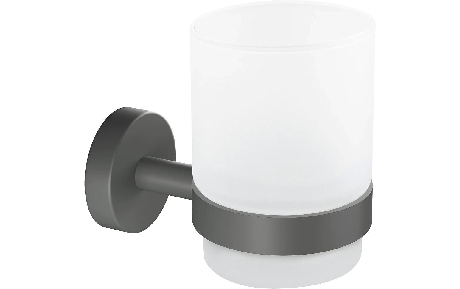 tesa Moon Grey Zahnputzbecherhalter ohne Bohren, grau