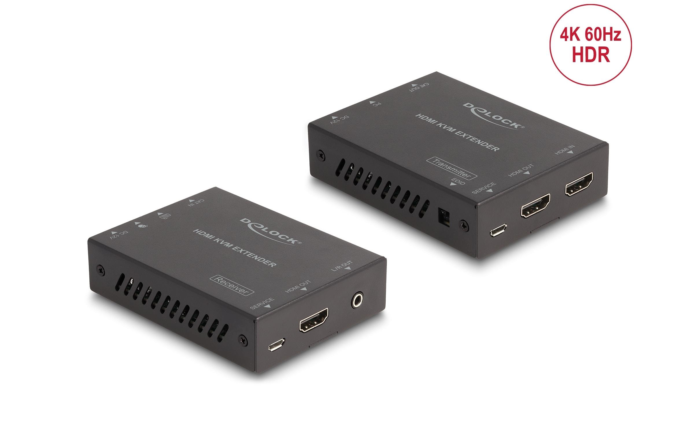 Delock Extender Set über Cat.6 Kabel 4K 60 Hz 70 m