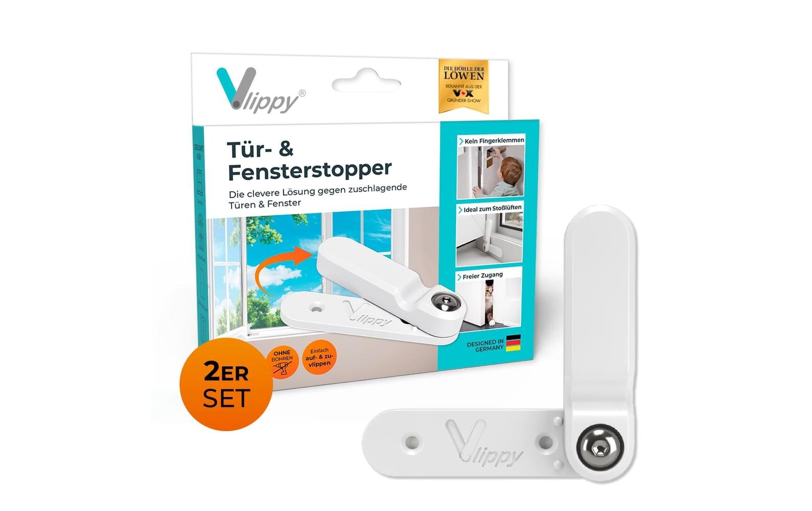 Vlippy Tür- & Fensterstopper 2er-Set Weiss Vlippy Tür- & Fensterstopper 2er-Set Weiss