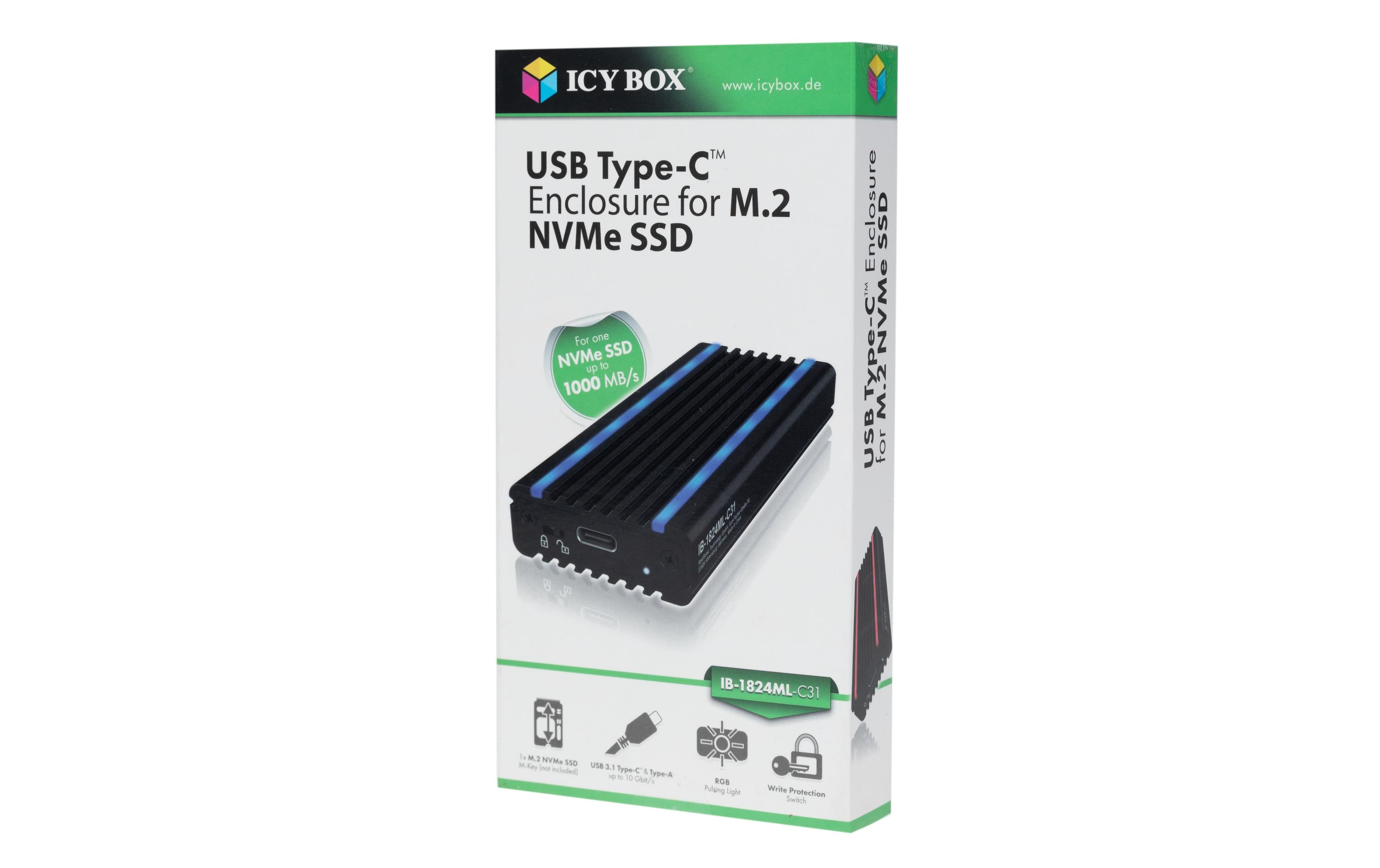 ICY BOX M.2 NVMe Gehäuse IB-1824ML-C31 M.2