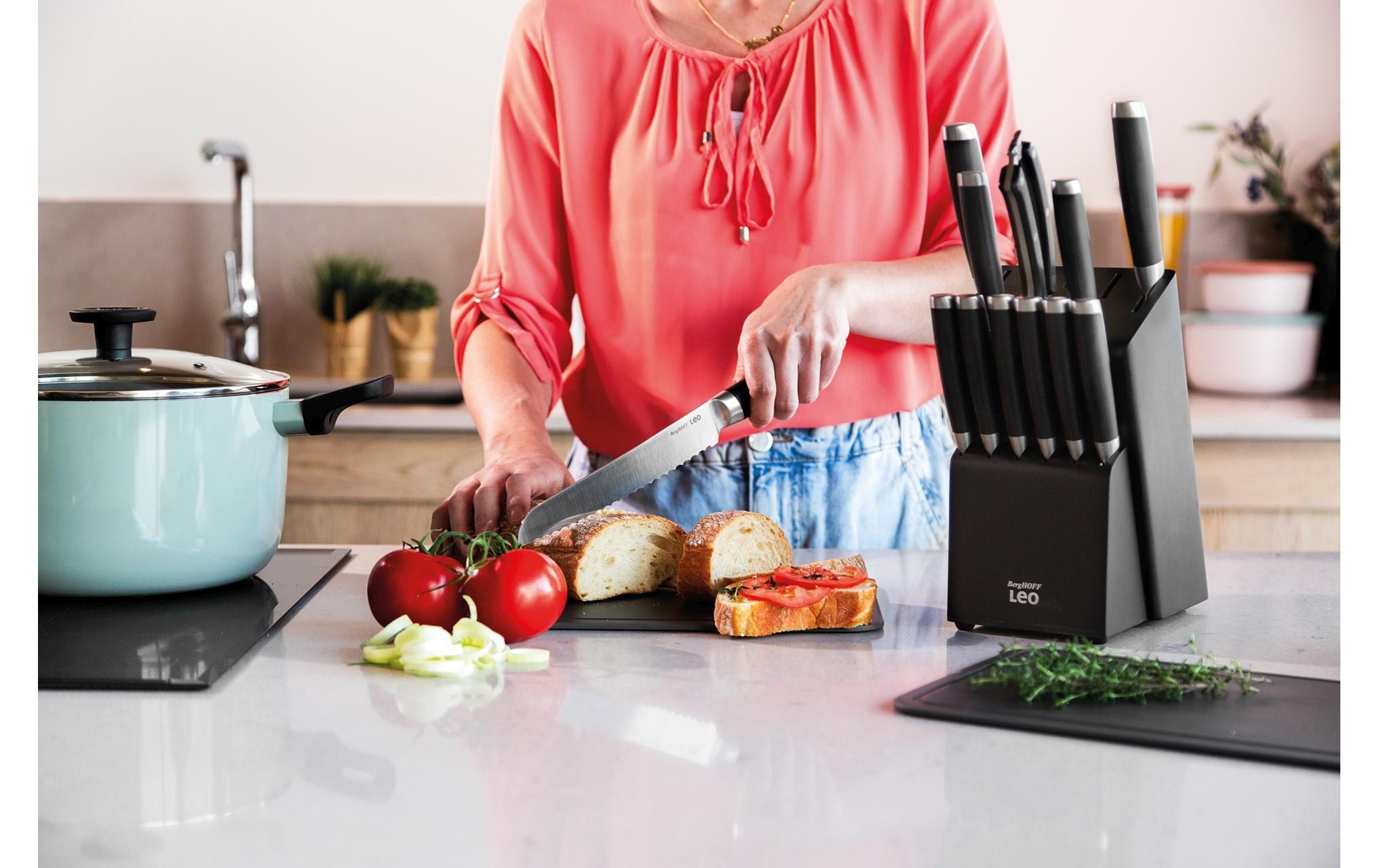 BergHOFF Brotmesser Leo Graphite 20 cm, Schwarz/Silber