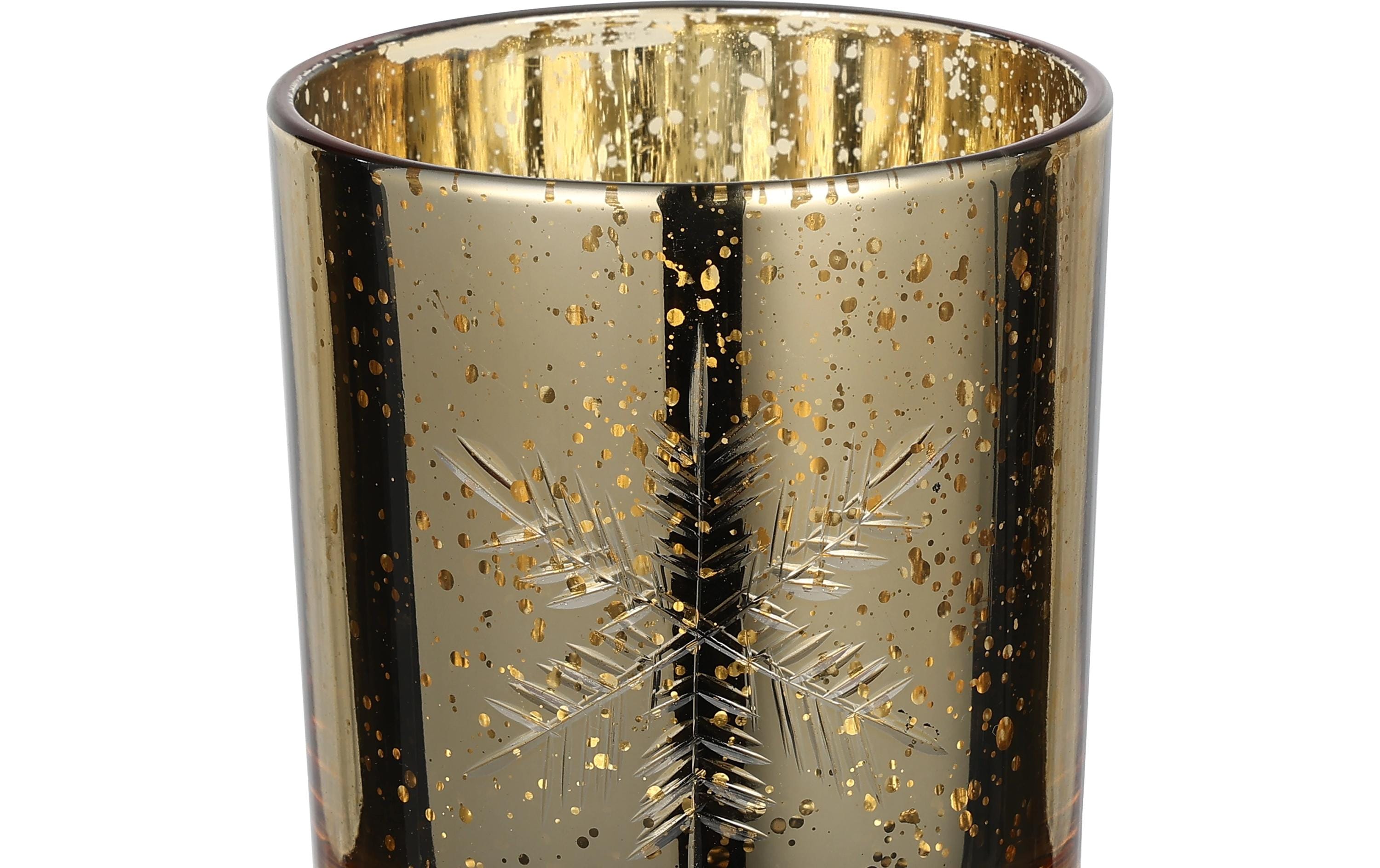 EGLO Teelichthalter Scheeflocke Lukut 10 cm Gold, Glas