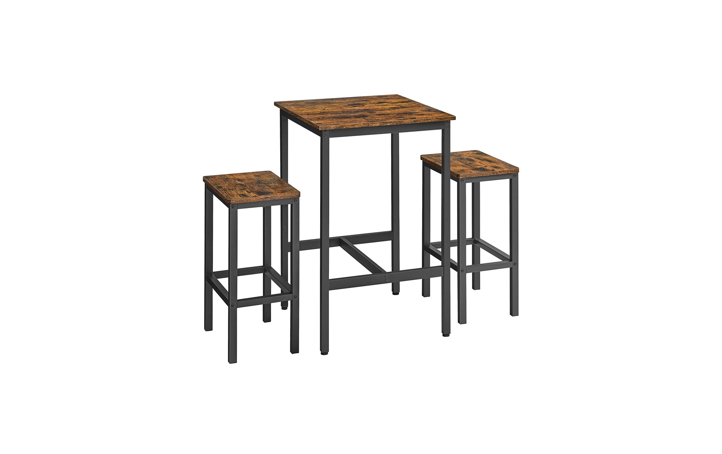 VASAGLE Bar-Tisch-Set, Vintagebraun / Schwarz