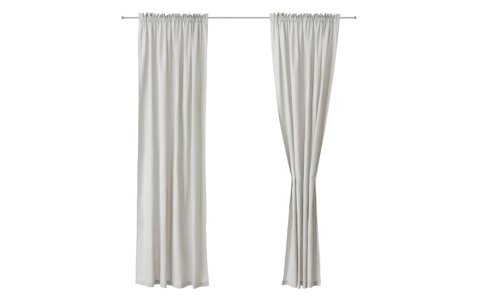 Urbanara Tagvorhang Solana Hellgrau 2er Set 140 x 245 cm