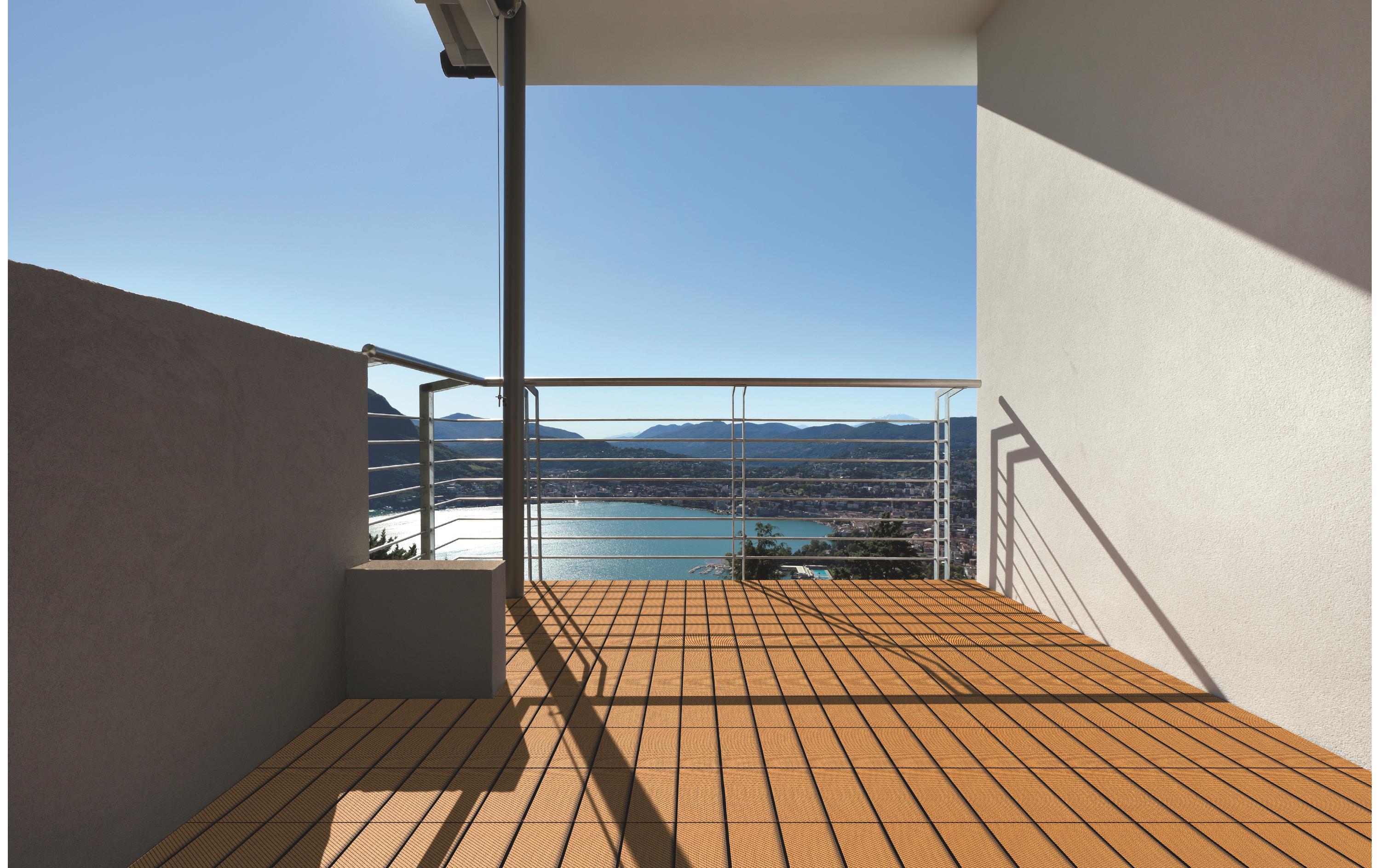Florco Balkon-& Terrassenplatten Tex, Braun, 6 Stk.