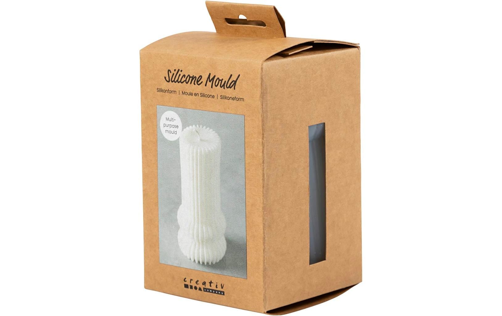 Creativ Company Kerzengiessform Silikon gerippter Zylinder mit Bogen