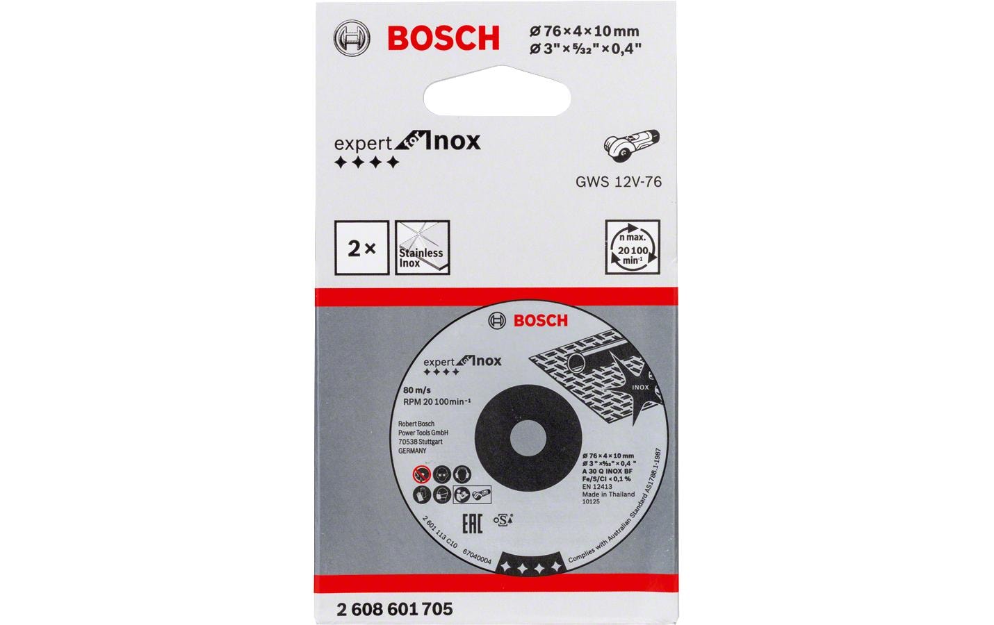 Bosch Professional Schruppscheibe Expert for Inox, 76 x 4 mm