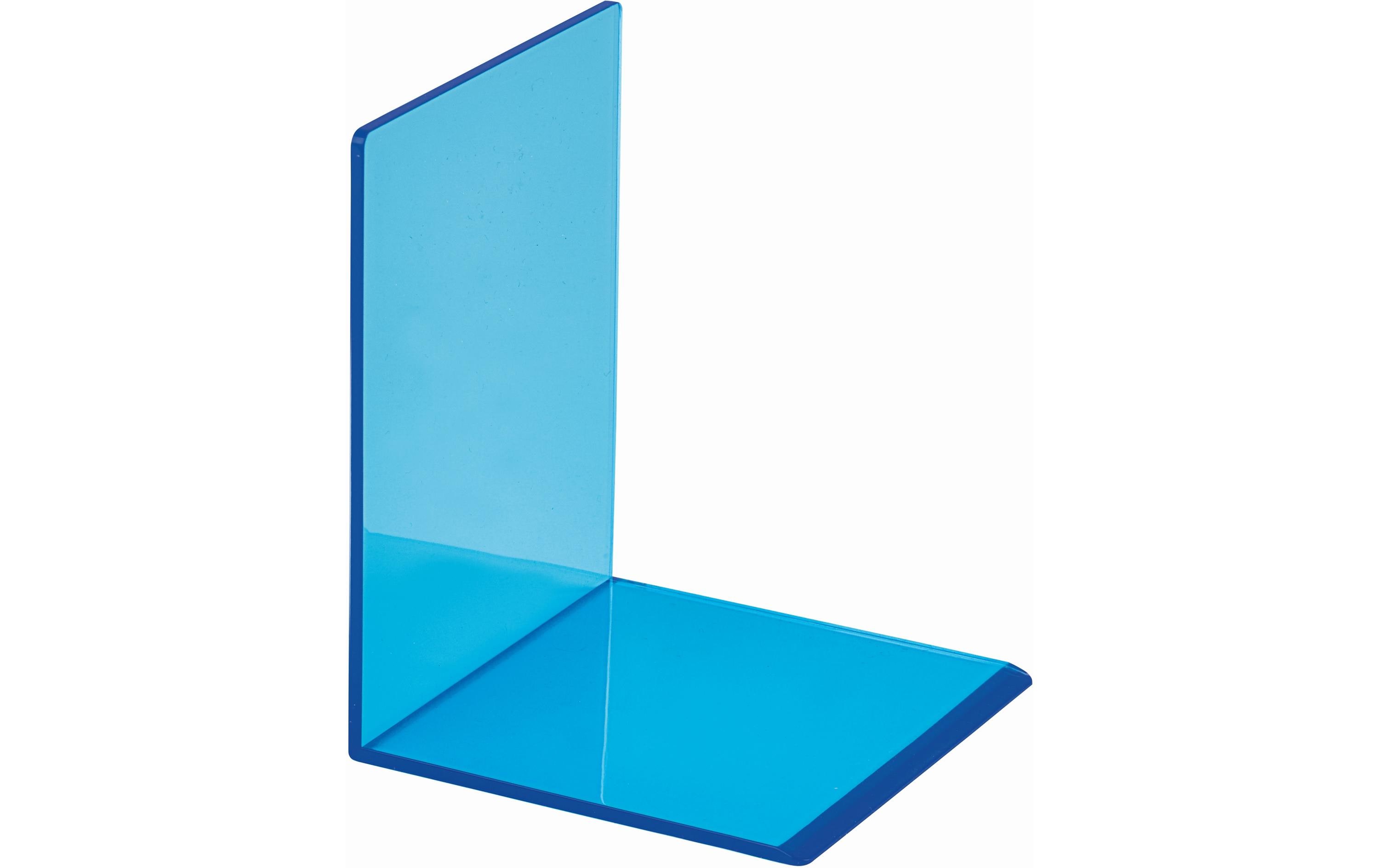 Maul Buchstütze aus Acryl Neon 10 x 10 x 13 cm, Blau, 2 Stk.