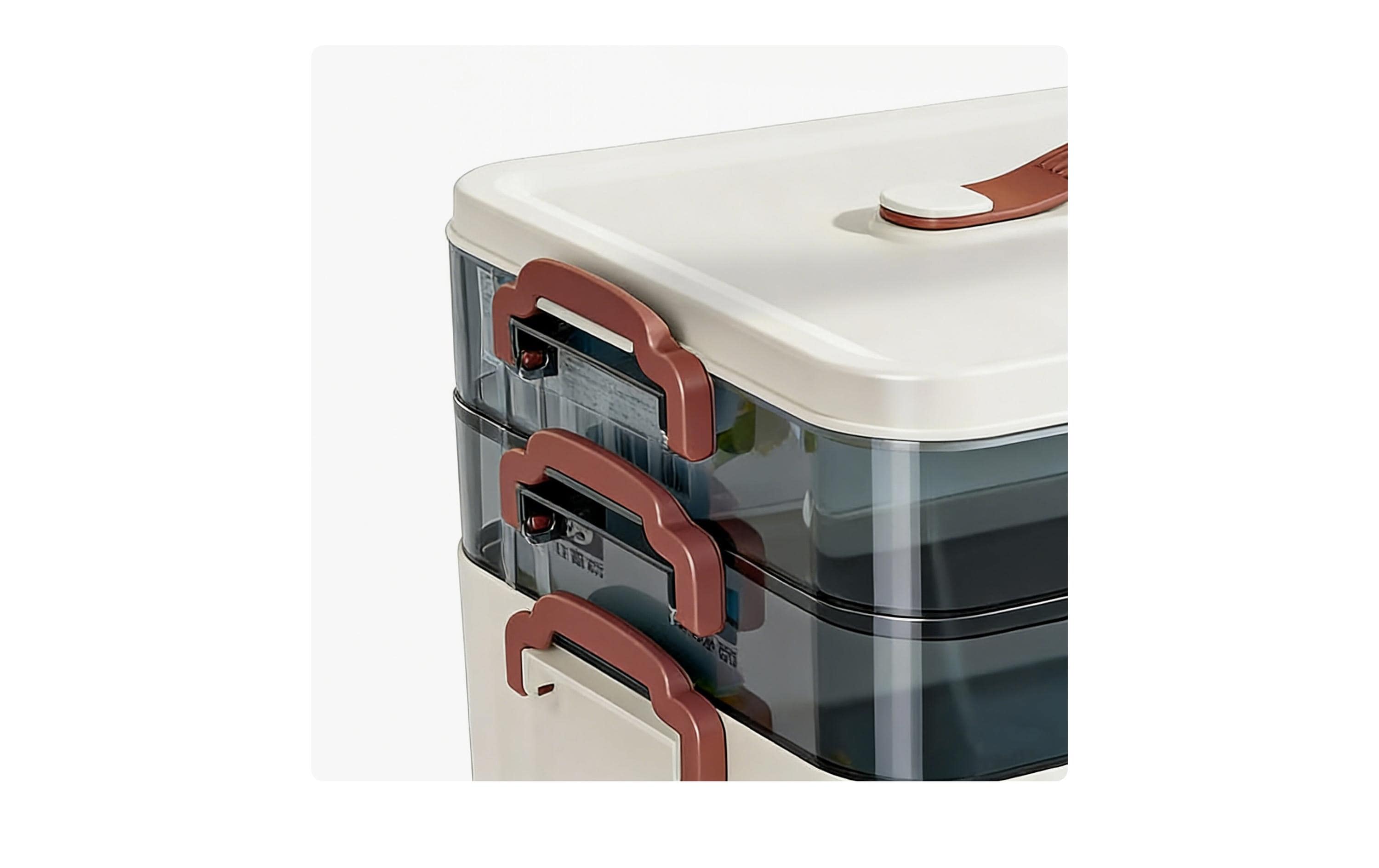 relaxdays Medizinbox aus Kunststoff Transparent/Weiss 24 x 33 x 22 cm