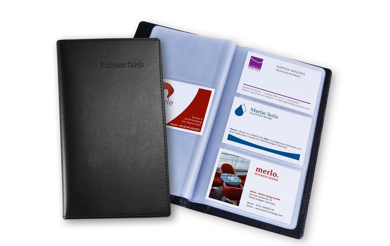 Sigel Visitenkartenbuch 9 x 5.8 cm, Schwarz Sigel Visitenkartenbuch 9 x 5.8 cm, Schwarz