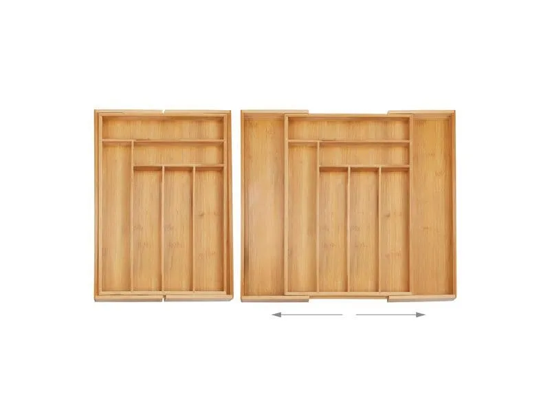 relaxdays Besteckkasten ausziehbar Hellbraun relaxdays Besteckkasten ausziehbar Hellbraun