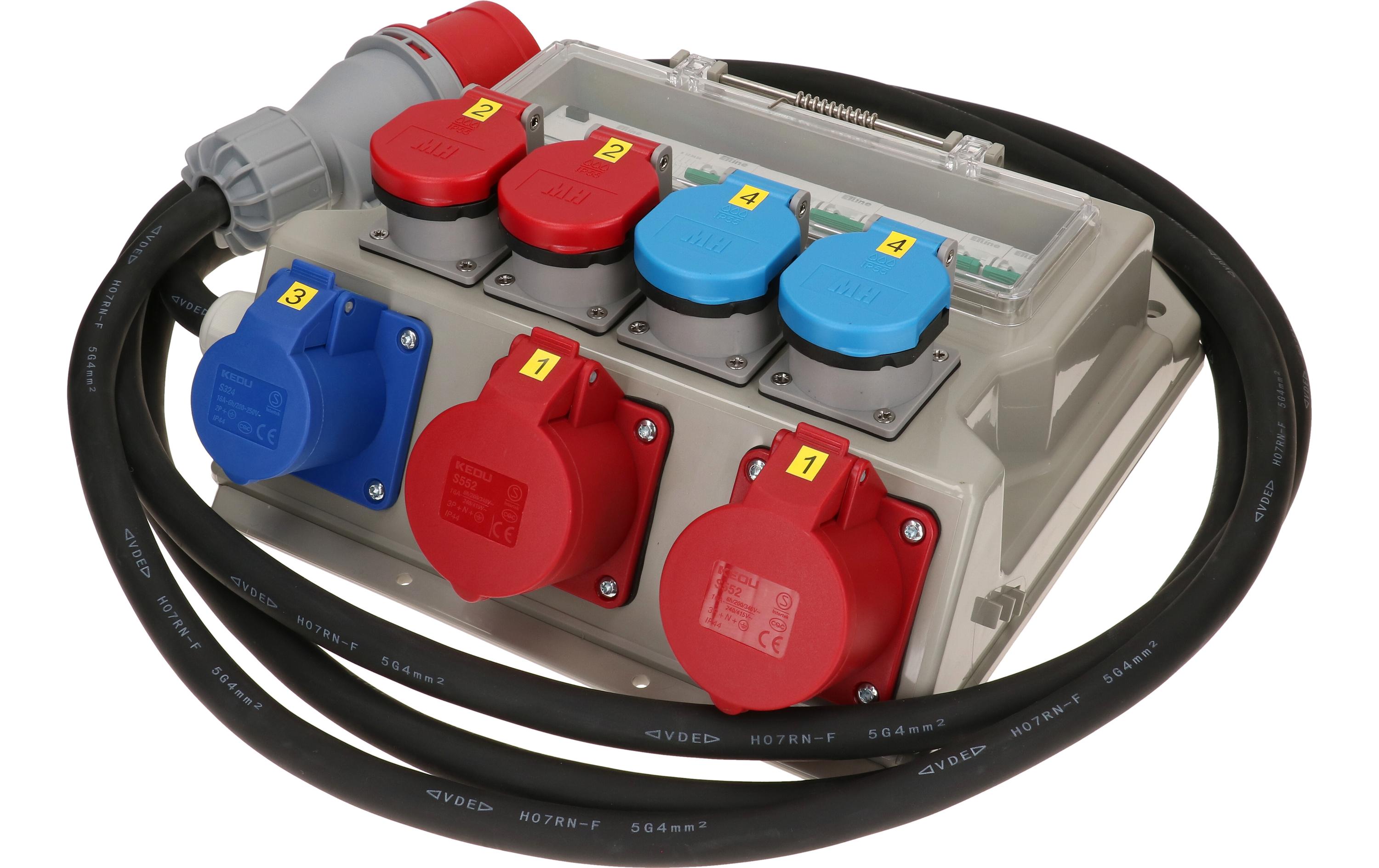 Max Hauri Baustromverteiler CEE32, T25, T23 FI/LS, IP44 Max Hauri Baustromverteiler CEE32, T25, T23 FI/LS, IP44