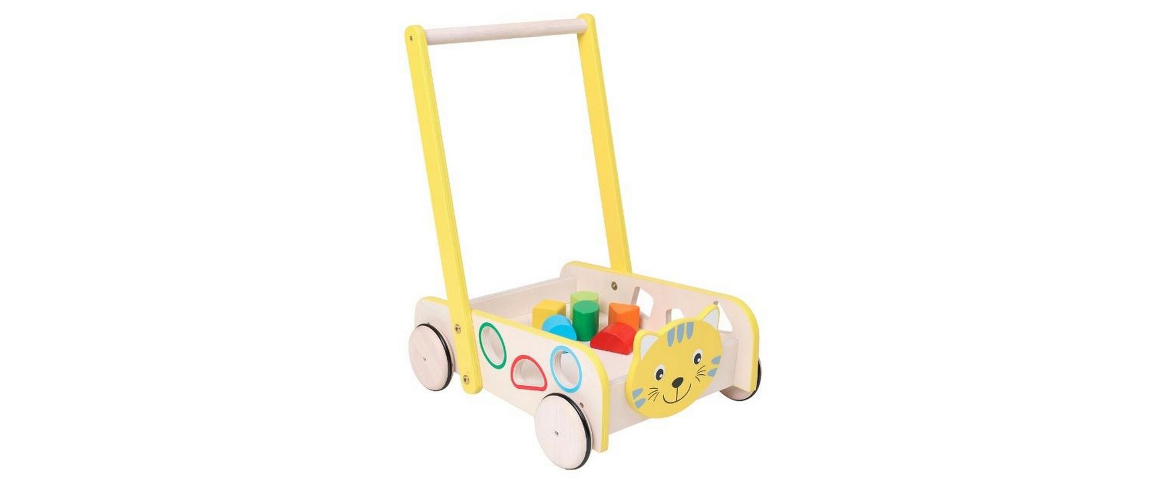 Spielba Holzspielwaren Baby Walker Katze mit Sortierspiel