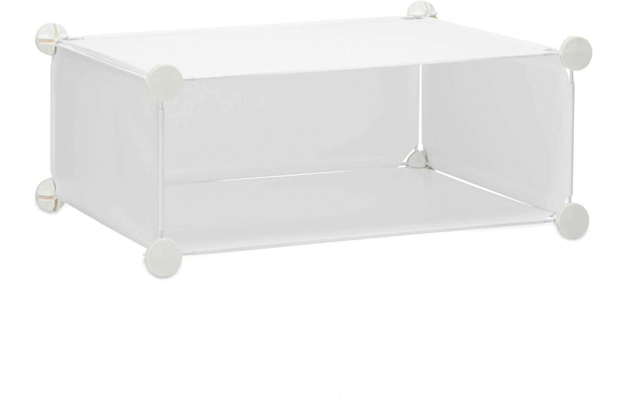 relaxdays Schuhschrank mit 12 Fächern Silber/Transparent/Weiss