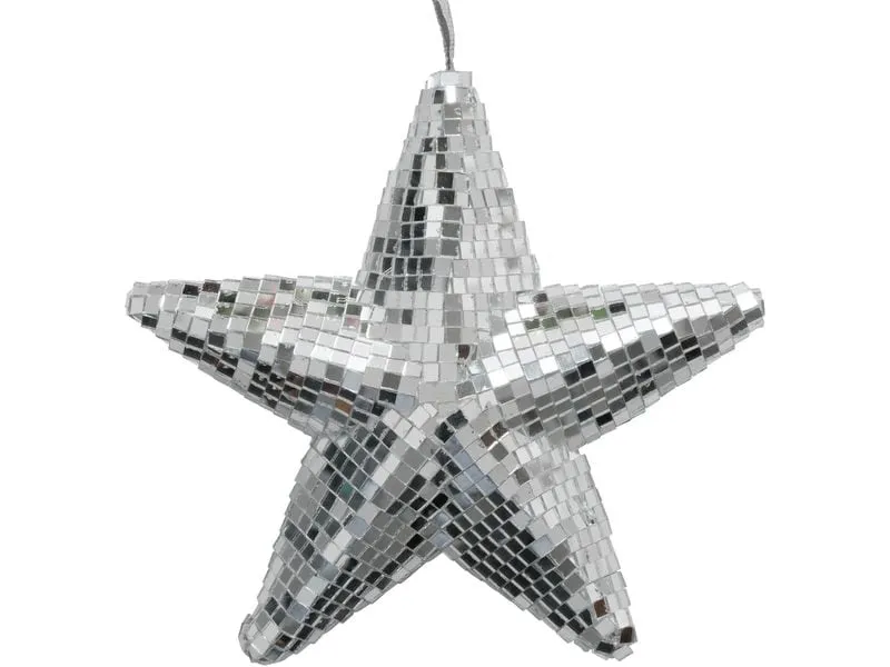 Boltze Weihnachtsschmuck Stern Disco Silber, 20 x 20 cm