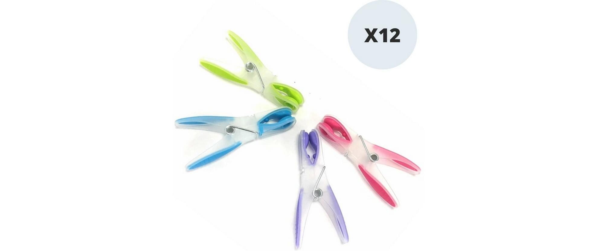 MSV Wäscheklammern 12 Stück, Mehrfarbig