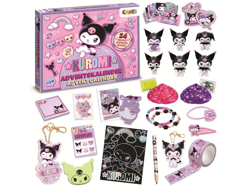 Craze CRAZE Adventskalender Kuromi mit Accessoires und Spielzeug Craze CRAZE Adventskalender Kuromi mit Accessoires und Spielzeug