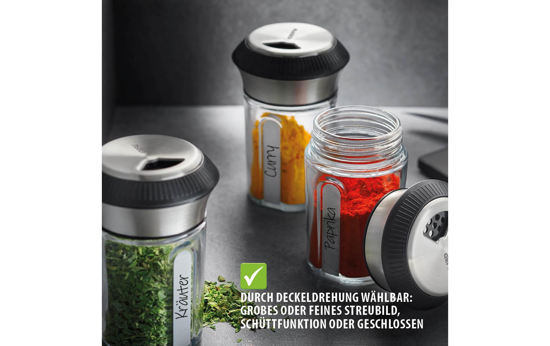 GEFU Gewürzstreuer X-Plosion Schwarz/Transparent