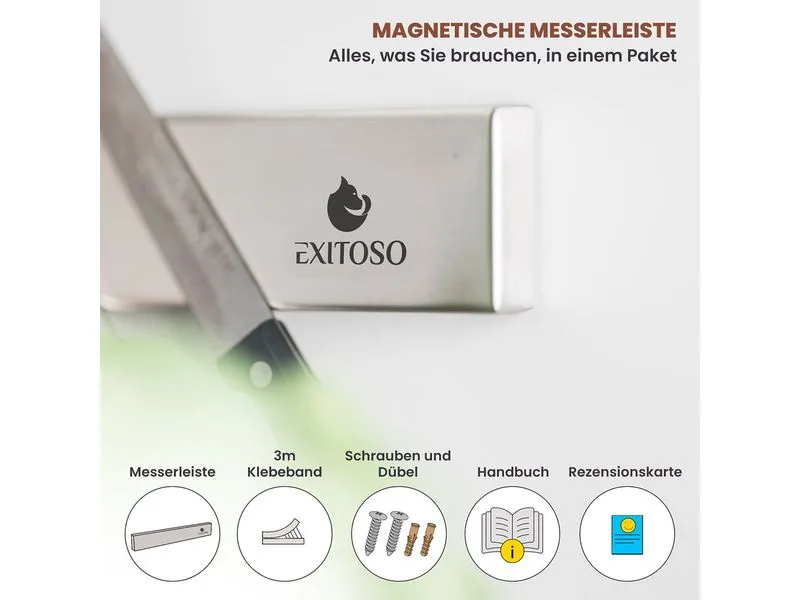 Exitoso Magnetschiene für Messer Silber Exitoso Magnetschiene für Messer Silber
