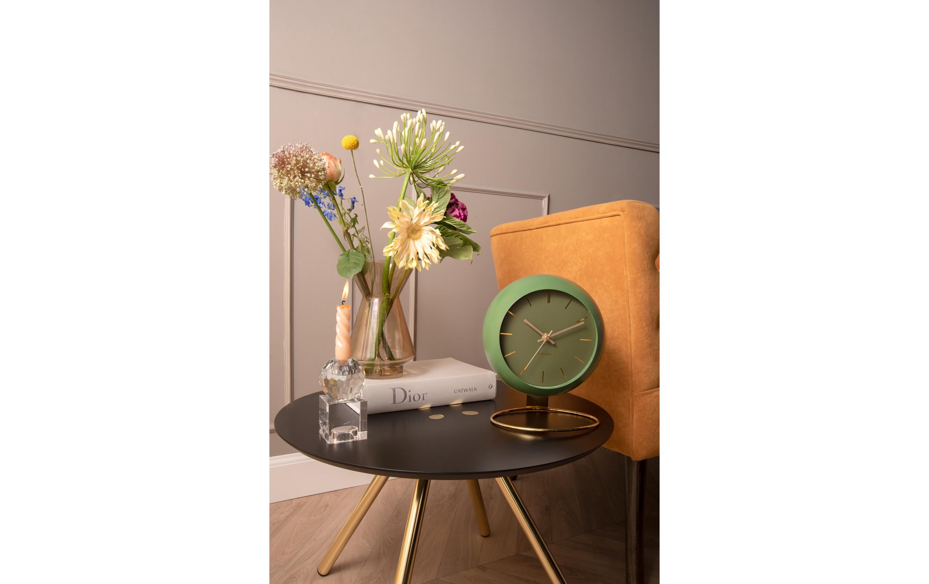 KARLSSON Tischuhr Globe 25 cm, Grün