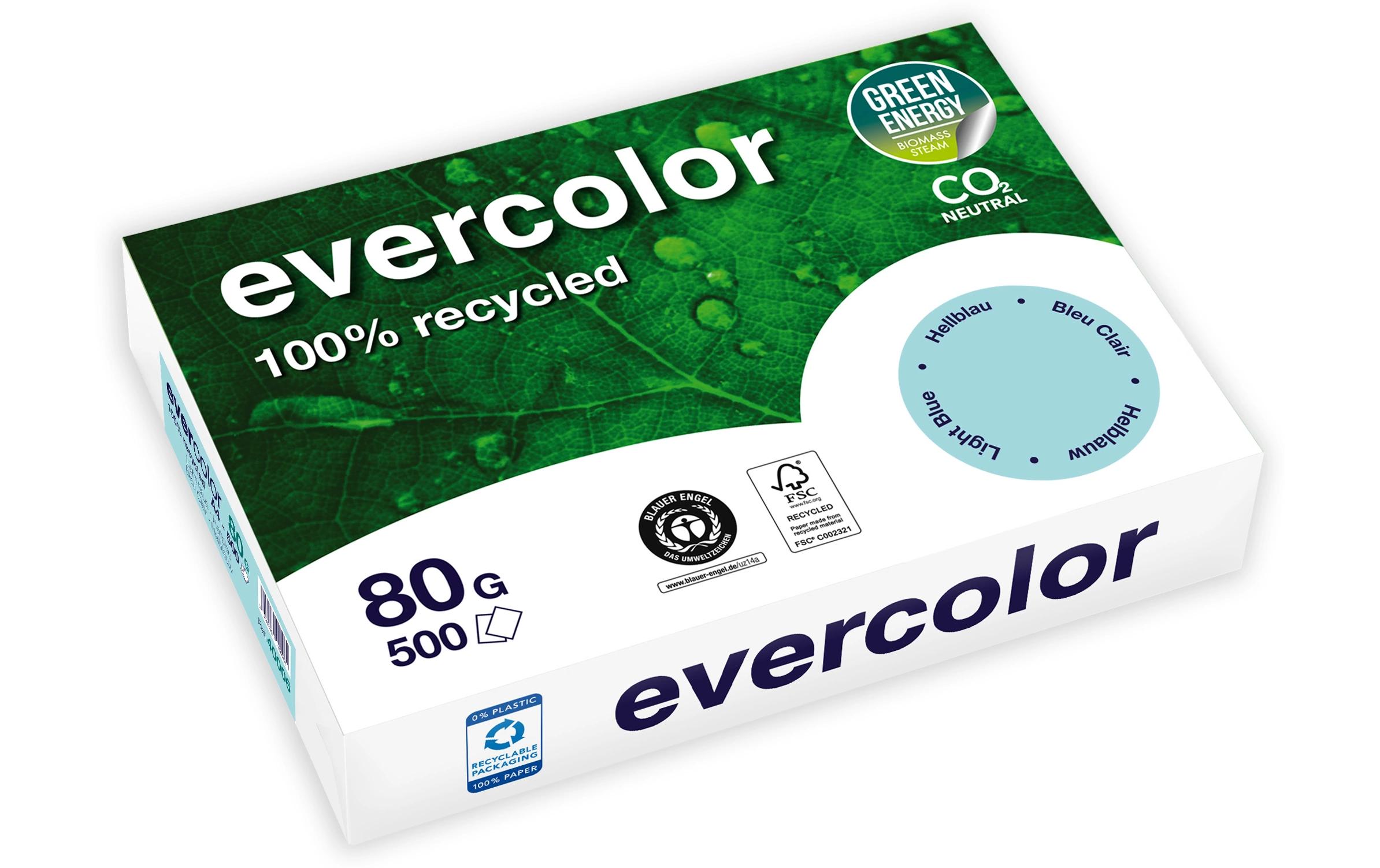 Clairefontaine Kopierpapier Evercolor A4, Hellblau, 80 g/m²,500 Blatt