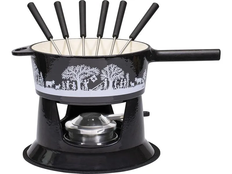 Kadastar Käsefondue-Set Bergchilbi G22 10 Teile, Schwarz Kadastar Käsefondue-Set Bergchilbi G22 10 Teile, Schwarz