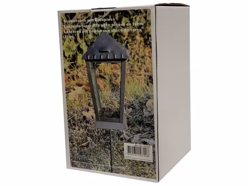 Dameco Grablaterne mit Erdspiess 14 x 25 cm, Schwarz