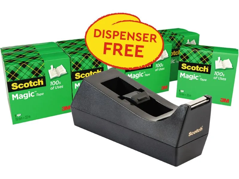 Scotch Magic Tape 810 12 Rollen Klebeband, 19 mm x 33 m Scotch Magic Tape 810 12 Rollen Klebeband, 19 mm x 33 m