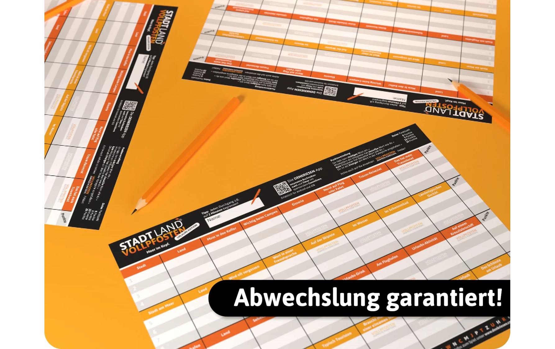 Denkriesen Stadt Land Vollpfosten A4 Block Urlaubs Edition -DE-