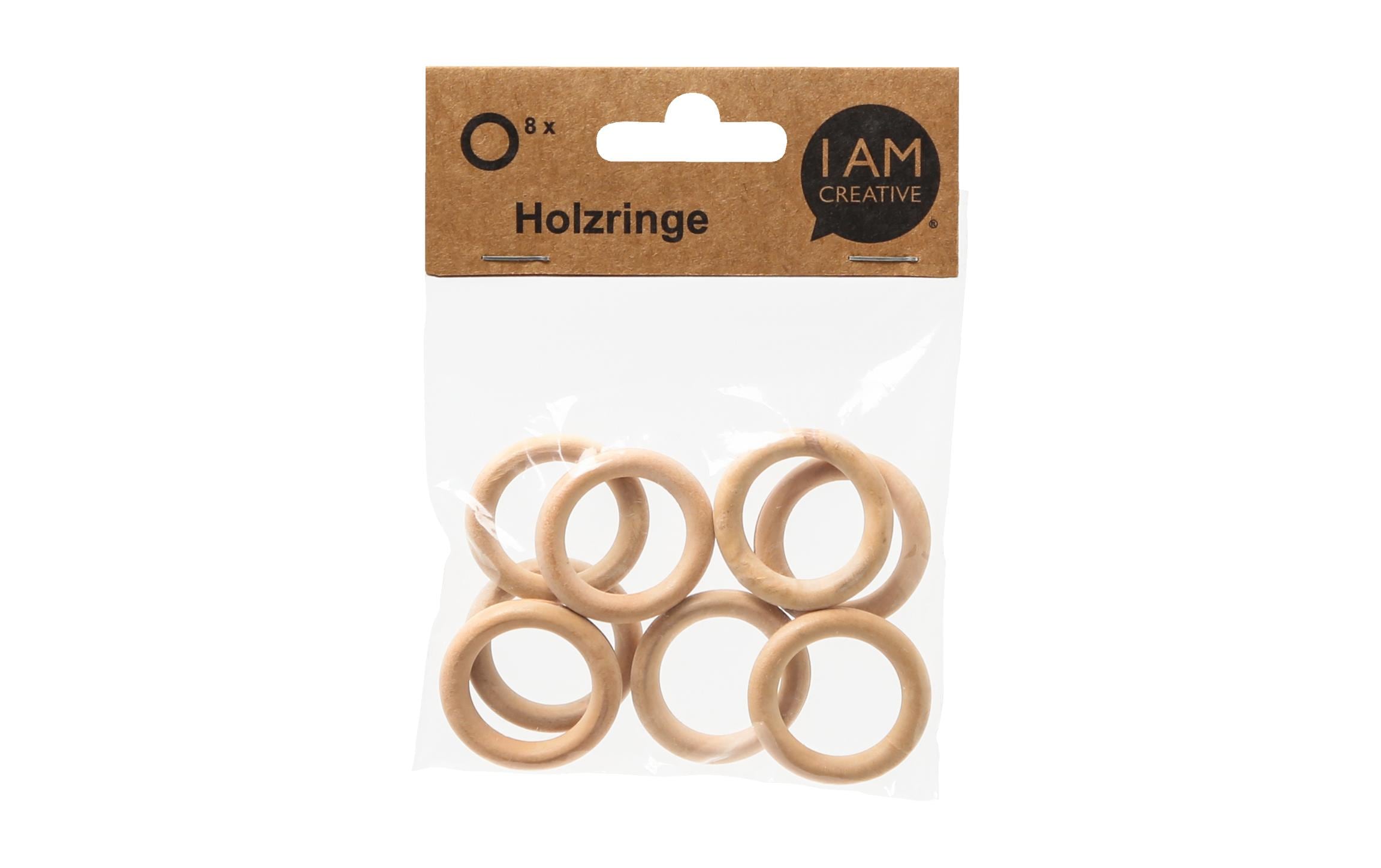 lalana Holzring Hölzerner Ring 3.5 cm, 8 Stück