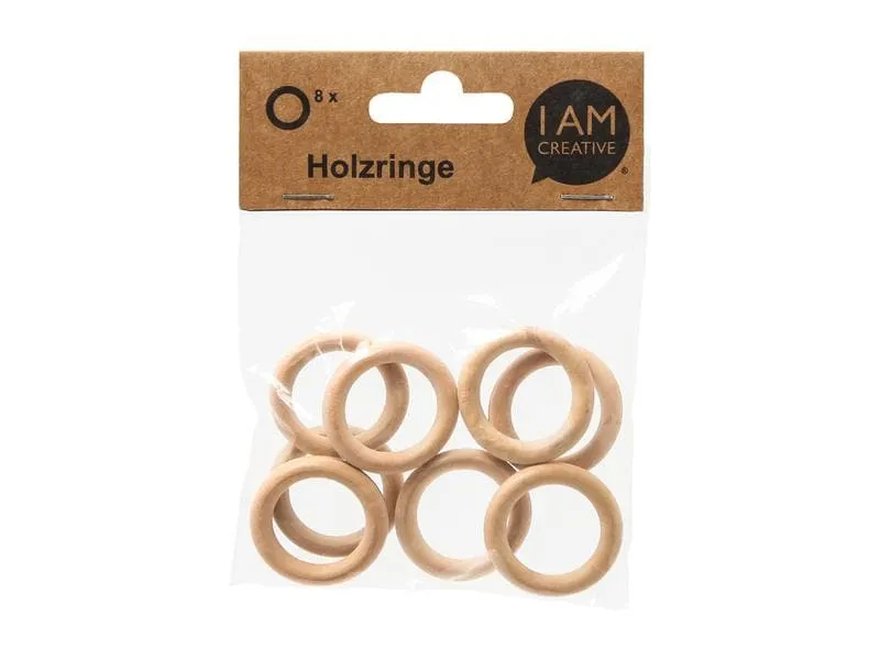 lalana Holzring Hölzerner Ring 3.5 cm, 8 Stück lalana Holzring Hölzerner Ring 3.5 cm, 8 Stück