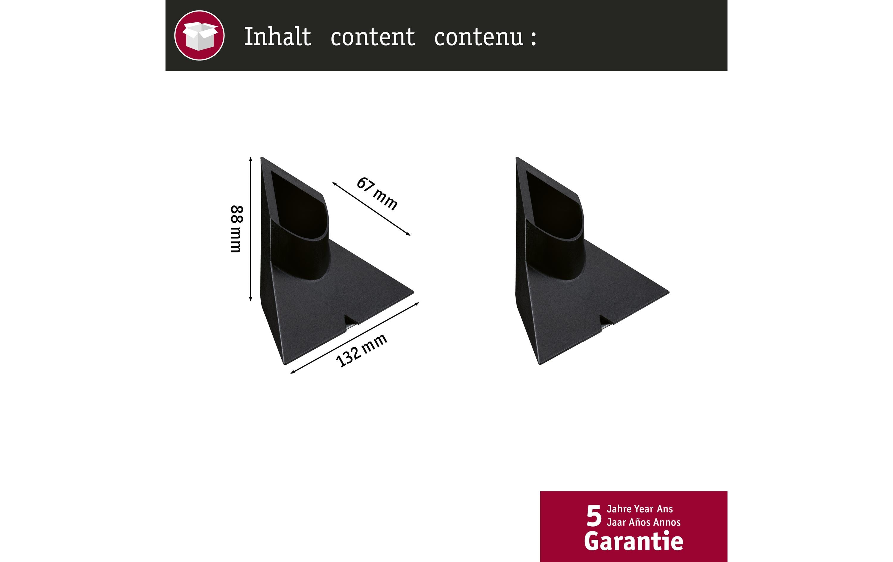 Paulmann EntertainLED Standfuss, 132 x 67 mm, Schwarz, 2 Stück Paulmann EntertainLED Standfuss, 132 x 67 mm, Schwarz, 2 Stück