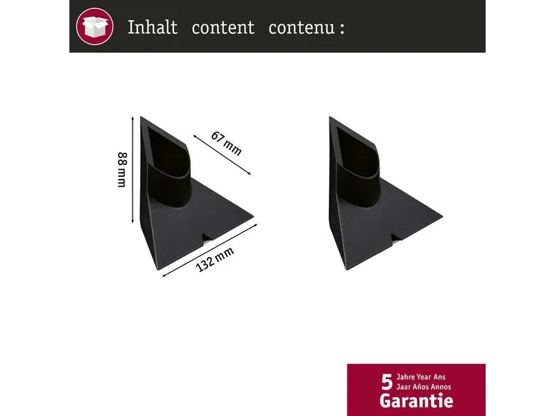 Paulmann EntertainLED Standfuss, 132 x 67 mm, Schwarz, 2 Stück Paulmann EntertainLED Standfuss, 132 x 67 mm, Schwarz, 2 Stück