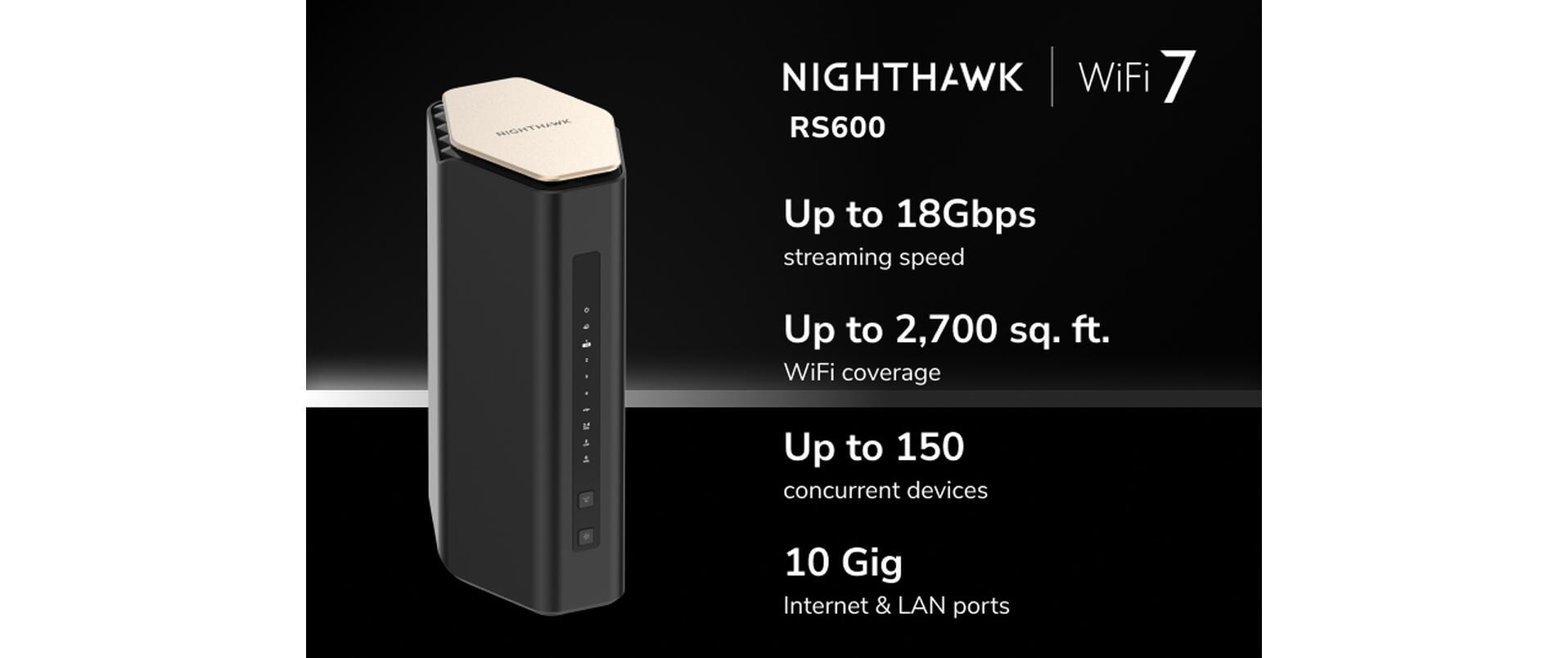 Netgear Tri-Band WiFi Router RS600 Nighthawk WiFi 7 Netgear Tri-Band WiFi Router RS600 Nighthawk WiFi 7