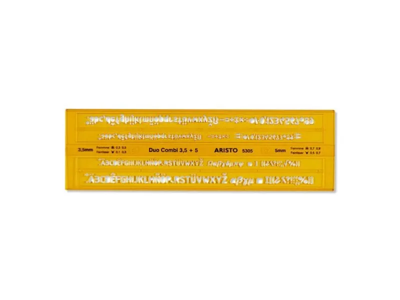 Aristo Schriftschablone Duo Combi 3.5 / 5 mm Aristo Schriftschablone Duo Combi 3.5 / 5 mm