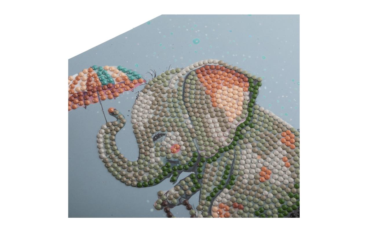 CRAFT Buddy Bastelset Crystal Art Card Elefant
