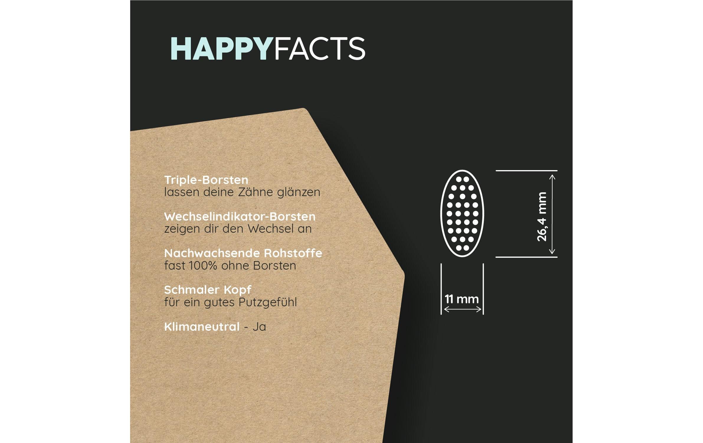 happybrush Zahnbürstenkopf Eco Change 3 Stück