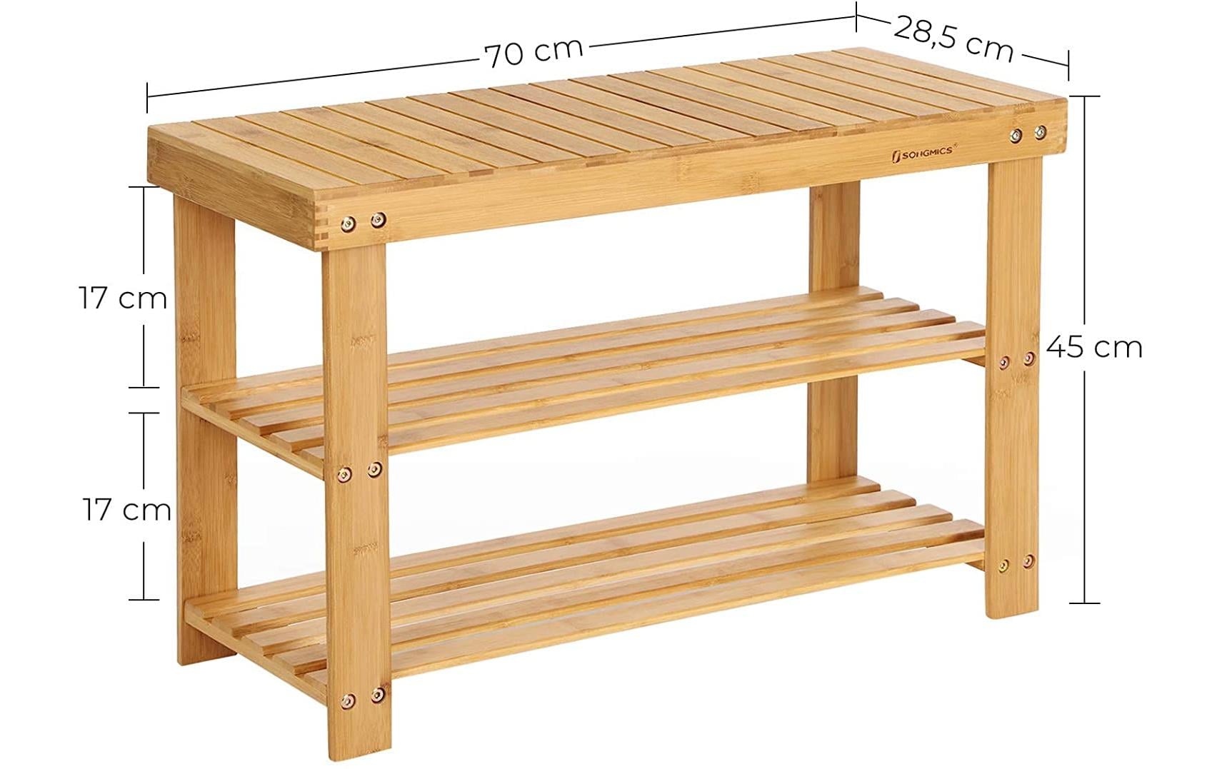 Songmics Schuhregal aus Bambus, Nature