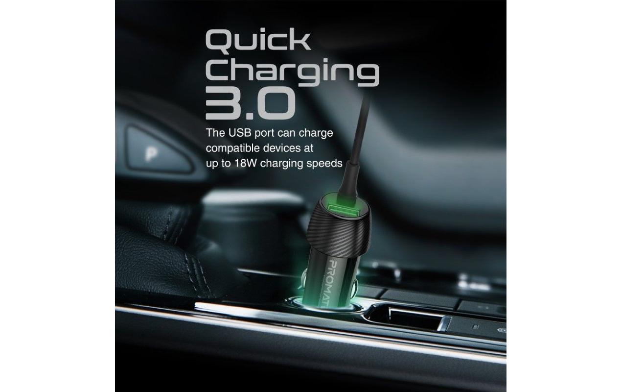 Promate Autoladegerät PowerDrive-33PDCI QC3.0, Car Charger