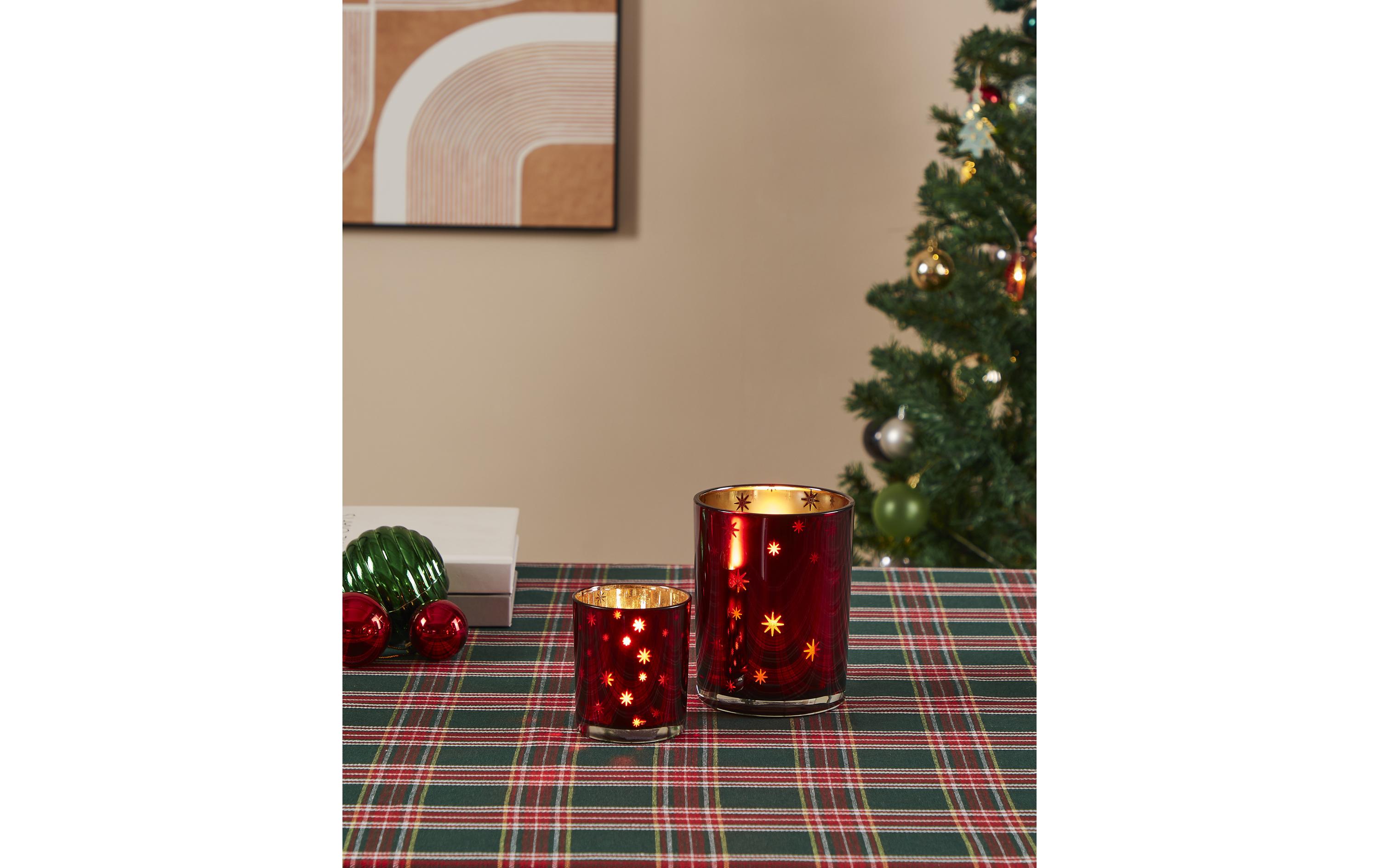 EGLO Teelichthalter Lukut 8 cm Gold/Rot, Glas