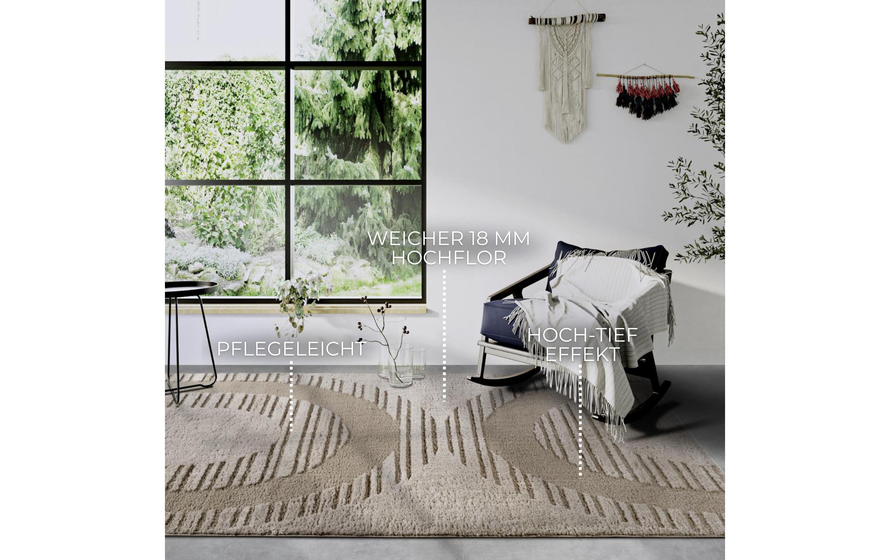 Elle Decoration Teppich Bartoux 120 cm x 170 cm, Beige