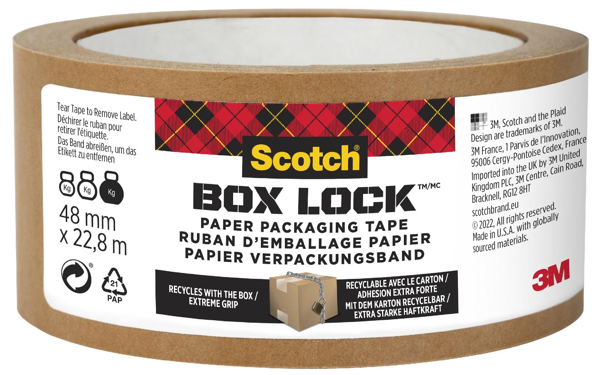 Scotch Verpackungsband Box Lock Papier 48 mm x 22.8 m, 1 Rolle