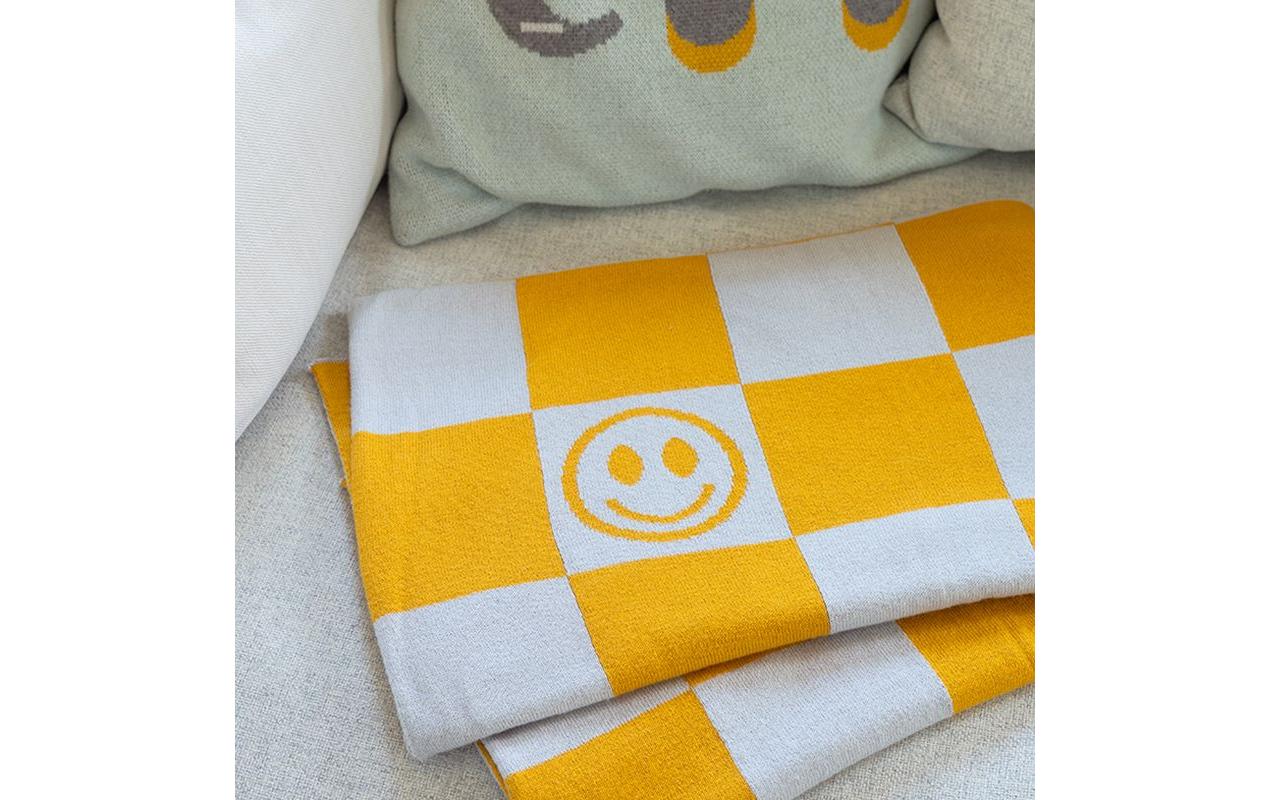 Kindsgut Kuscheldecke Smiley Senf