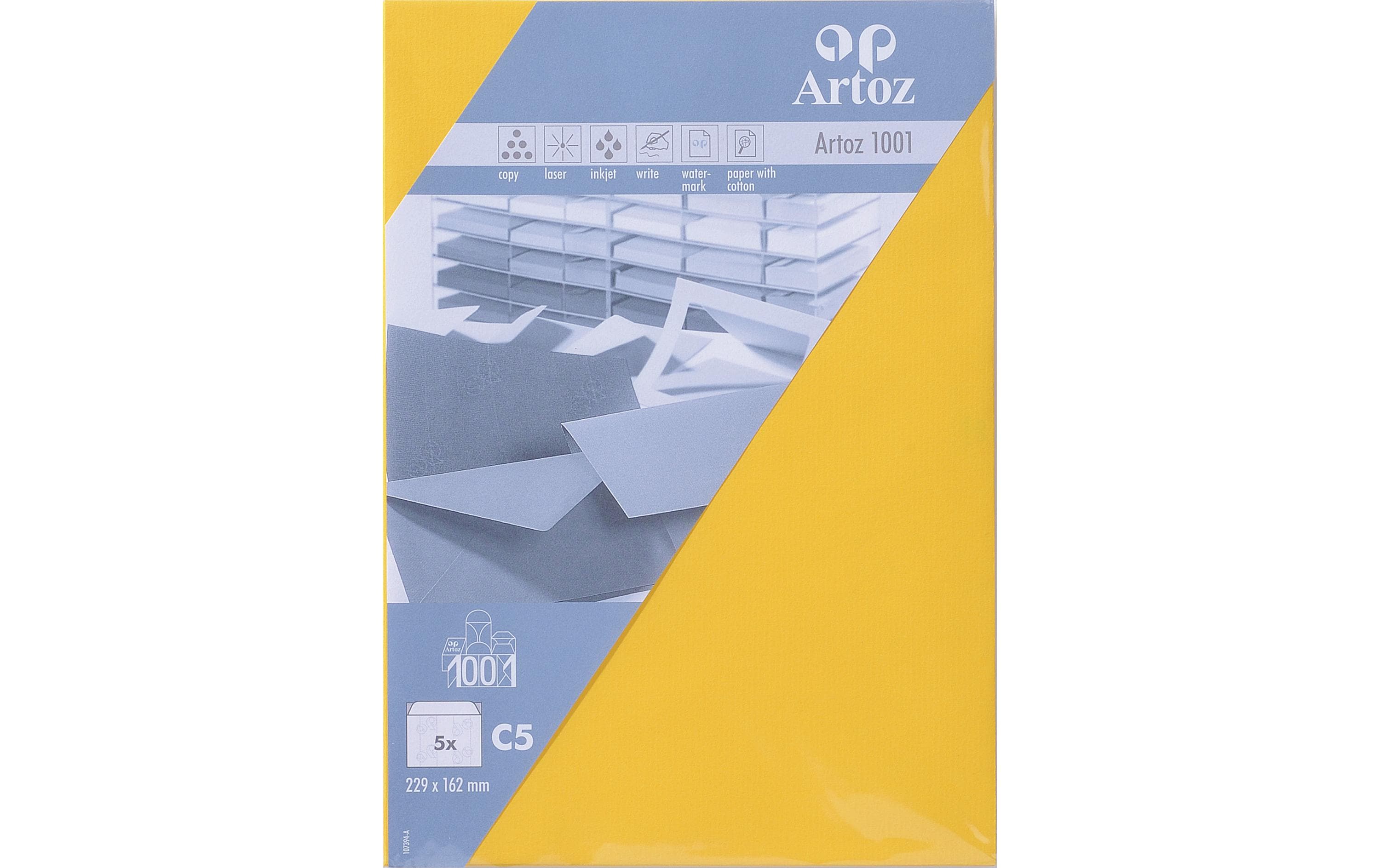 Artoz Couvert 1001, C5, 5 Stück, Sonnengelb